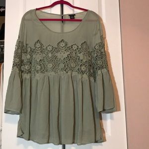 Green Floral Blouse